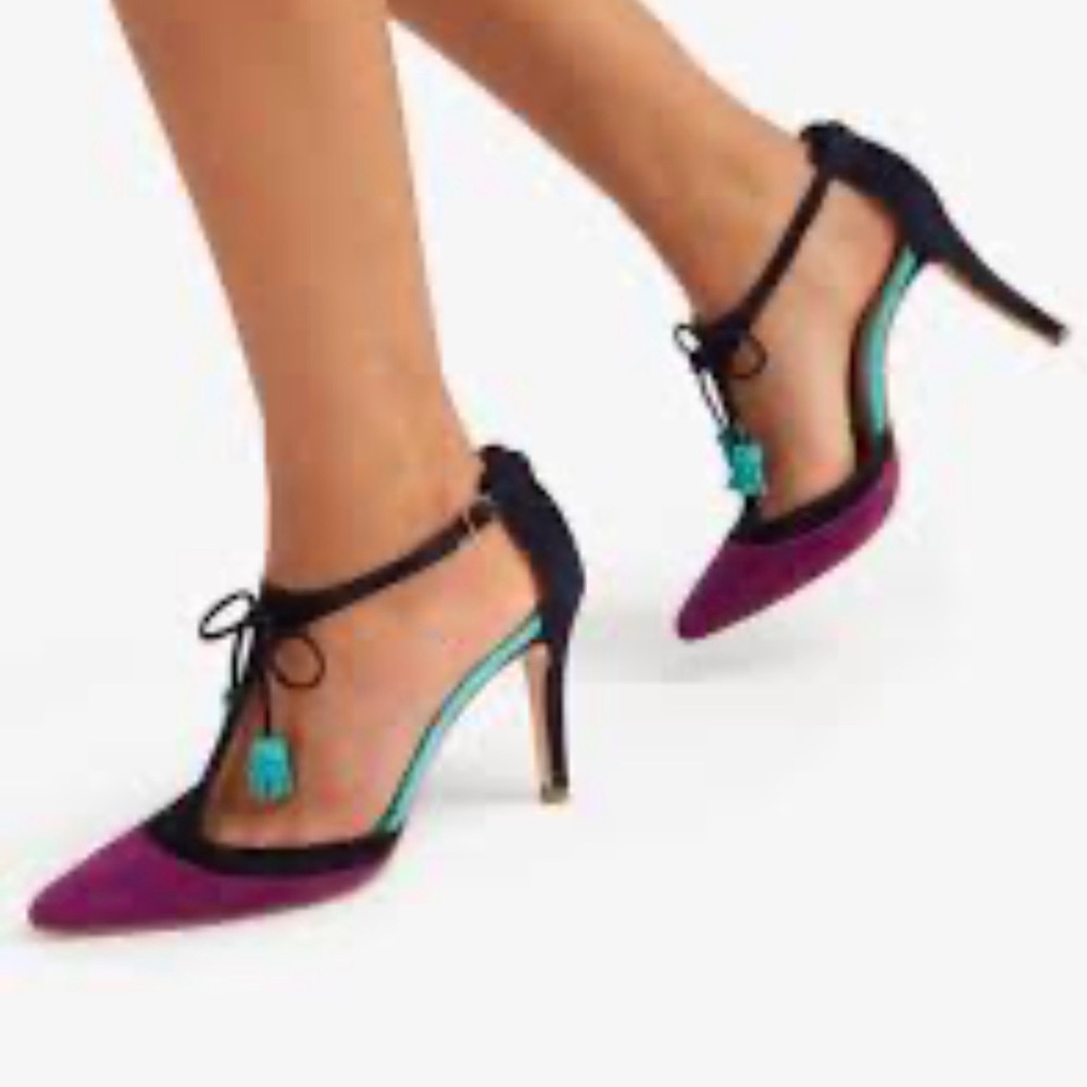 Elegant Black and Purple Women's Heels from Boden brand size 39,5